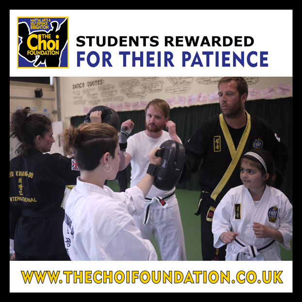 Students are rewarded for their patience  at Brighton Marital Arts and Self-defence classes, The Choi Foundation, Robert Tanswell