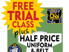 FREE trial class and half price uniform at Brighton Martial Arts and Self-defence classes, The Choi Foundation, Robert Tanswell