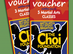 Gift Vouchers for The Choi Foundation Martial Arts & Self-defence classes Brighton